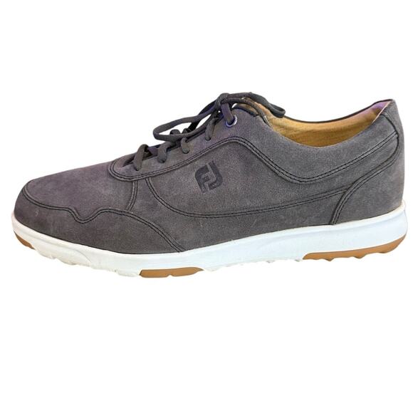 FootJoy Men's Size 11 Gray Suede Spikeless Golf Sneakers Lace Up - Picture 4 of 10